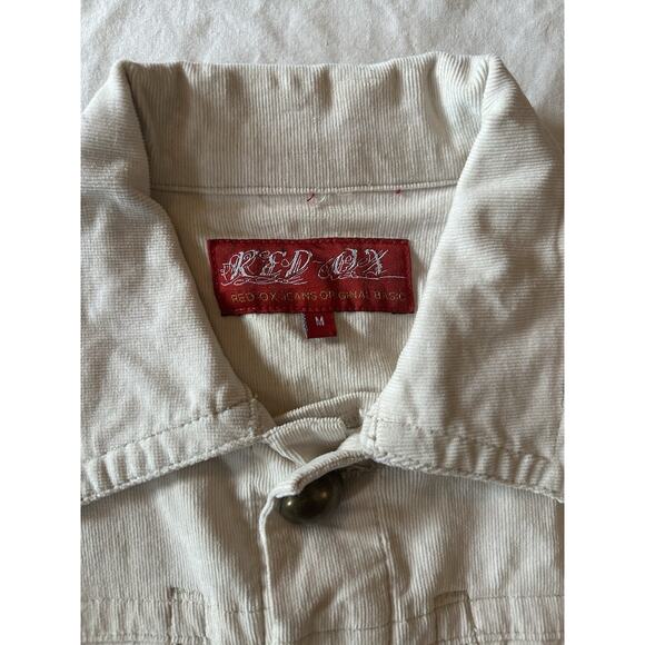 Red Ox Cropped Corduroy Jacket M | Military Style Retro Y2K - Picture 2 of 6